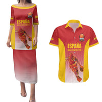 Custom Espana Basketball Spain Couples Matching Puletasi and Hawaiian Shirt Baloncesto Come on La Roja Red Style