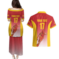 Custom Espana Basketball Spain Couples Matching Puletasi and Hawaiian Shirt Baloncesto Come on La Roja Red Style
