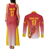 Custom Espana Basketball Spain Couples Matching Tank Maxi Dress and Long Sleeve Button Shirt Baloncesto Come on La Roja Red Style