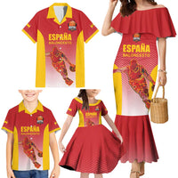 Custom Espana Basketball Spain Family Matching Mermaid Dress and Hawaiian Shirt Baloncesto Come on La Roja Red Style