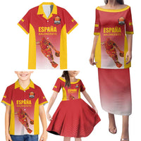 Custom Espana Basketball Spain Family Matching Puletasi and Hawaiian Shirt Baloncesto Come on La Roja Red Style