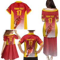 Custom Espana Basketball Spain Family Matching Puletasi and Hawaiian Shirt Baloncesto Come on La Roja Red Style