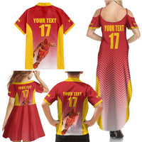 Custom Espana Basketball Spain Family Matching Summer Maxi Dress and Hawaiian Shirt Baloncesto Come on La Roja Red Style