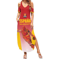 Custom Espana Basketball Spain Family Matching Summer Maxi Dress and Hawaiian Shirt Baloncesto Come on La Roja Red Style