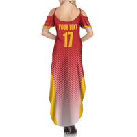 Custom Espana Basketball Spain Family Matching Summer Maxi Dress and Hawaiian Shirt Baloncesto Come on La Roja Red Style