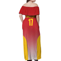 Custom Espana Basketball Spain Off Shoulder Maxi Dress Baloncesto Come on La Roja Red Style