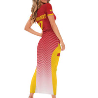 Custom Espana Basketball Spain Short Sleeve Bodycon Dress Baloncesto Come on La Roja Red Style