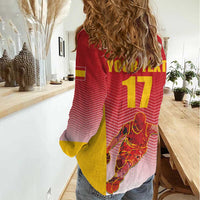 Custom Espana Basketball Spain Women Casual Shirt Baloncesto Come on La Roja Red Style