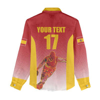 Custom Espana Basketball Spain Women Casual Shirt Baloncesto Come on La Roja Red Style