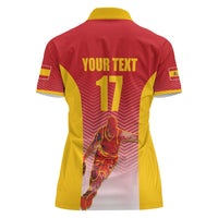 Custom Espana Basketball Spain Women Polo Shirt Baloncesto Come on La Roja Red Style