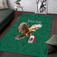 Personalized Viva Mexico Football Area Rug Mexican Eagle Mascot with Sporty Style