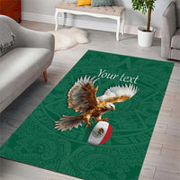 Personalized Viva Mexico Football Area Rug Mexican Eagle Mascot with Sporty Style