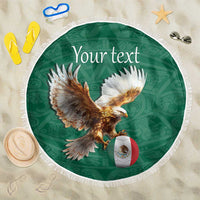 Personalized Viva Mexico Football Beach Blanket Mexican Eagle Mascot with Sporty Style