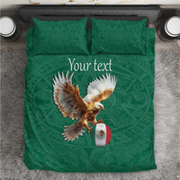 Personalized Viva Mexico Football Bedding Set Mexican Eagle Mascot with Sporty Style