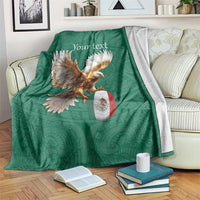 Personalized Viva Mexico Football Blanket Mexican Eagle Mascot with Sporty Style