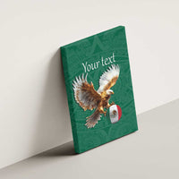 Personalized Viva Mexico Football Canvas Wall Art Mexican Eagle Mascot with Sporty Style