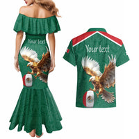 Personalized Viva Mexico Football Couples Matching Mermaid Dress and Hawaiian Shirt Mexican Eagle Mascot with Sporty Style