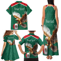 Personalized Viva Mexico Football Family Matching Tank Maxi Dress and Hawaiian Shirt Mexican Eagle Mascot with Sporty Style