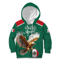 Personalized Viva Mexico Football Kid Hoodie Mexican Eagle Mascot with Sporty Style