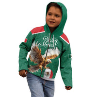 Personalized Viva Mexico Football Kid Hoodie Mexican Eagle Mascot with Sporty Style