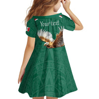 Personalized Viva Mexico Football Kid Short Sleeve Dress Mexican Eagle Mascot with Sporty Style