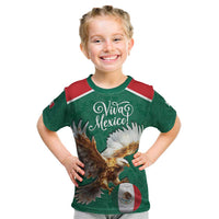 Personalized Viva Mexico Football Kid T Shirt Mexican Eagle Mascot with Sporty Style