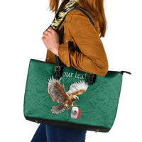 Personalized Viva Mexico Football Leather Tote Bag Mexican Eagle Mascot with Sporty Style