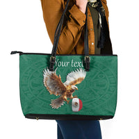 Personalized Viva Mexico Football Leather Tote Bag Mexican Eagle Mascot with Sporty Style