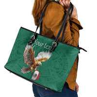 Personalized Viva Mexico Football Leather Tote Bag Mexican Eagle Mascot with Sporty Style