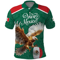 Personalized Viva Mexico Football Polo Shirt Mexican Eagle Mascot with Sporty Style