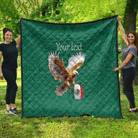 Personalized Viva Mexico Football Quilt Mexican Eagle Mascot with Sporty Style