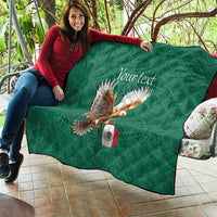 Personalized Viva Mexico Football Quilt Mexican Eagle Mascot with Sporty Style