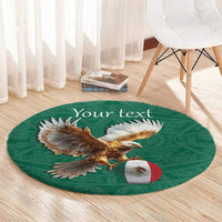Personalized Viva Mexico Football Round Carpet Mexican Eagle Mascot with Sporty Style