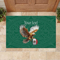 Personalized Viva Mexico Football Rubber Doormat Mexican Eagle Mascot with Sporty Style