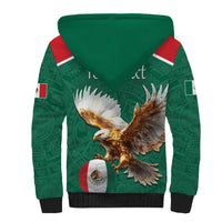 Personalized Viva Mexico Football Sherpa Hoodie Mexican Eagle Mascot with Sporty Style