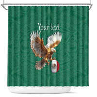 Personalized Viva Mexico Football Shower Curtain Mexican Eagle Mascot with Sporty Style
