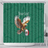 Personalized Viva Mexico Football Shower Curtain Mexican Eagle Mascot with Sporty Style