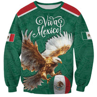 Personalized Viva Mexico Football Sweatshirt Mexican Eagle Mascot with Sporty Style