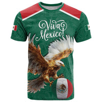 Personalized Viva Mexico Football T Shirt Mexican Eagle Mascot with Sporty Style