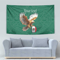 Personalized Viva Mexico Football Tapestry Mexican Eagle Mascot with Sporty Style
