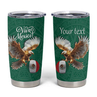 Personalized Viva Mexico Football Tumbler Cup Mexican Eagle Mascot with Sporty Style