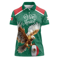 Personalized Viva Mexico Football Women Polo Shirt Mexican Eagle Mascot with Sporty Style