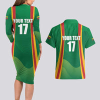 Custom Lithuania Basketball Couples Matching Long Sleeve Bodycon Dress and Hawaiian Shirt Hoops Reach For the Sky