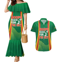 Custom Lithuania Basketball Couples Matching Mermaid Dress and Hawaiian Shirt Hoops Reach For the Sky