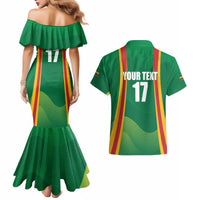 Custom Lithuania Basketball Couples Matching Mermaid Dress and Hawaiian Shirt Hoops Reach For the Sky