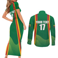 Custom Lithuania Basketball Couples Matching Short Sleeve Bodycon Dress and Long Sleeve Button Shirt Hoops Reach For the Sky