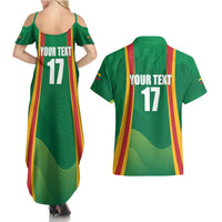 Custom Lithuania Basketball Couples Matching Summer Maxi Dress and Hawaiian Shirt Hoops Reach For the Sky