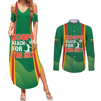 Custom Lithuania Basketball Couples Matching Summer Maxi Dress and Long Sleeve Button Shirt Hoops Reach For the Sky