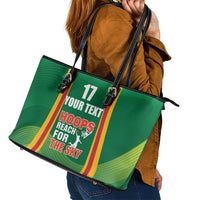 Custom Lithuania Basketball Leather Tote Bag Hoops Reach For the Sky