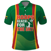 Custom Lithuania Basketball Polo Shirt Hoops Reach For the Sky